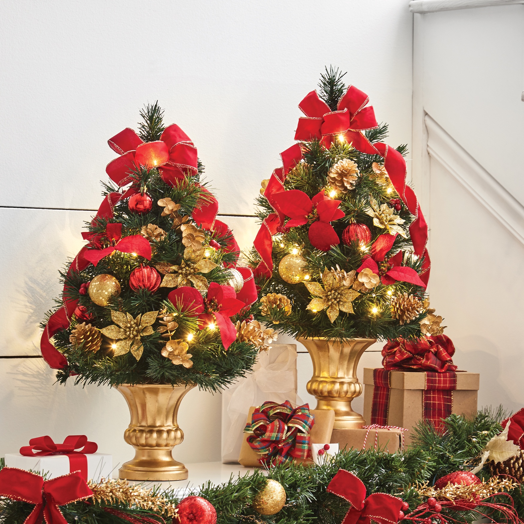 24&quot;H Tabletop Christmas Tree , RED