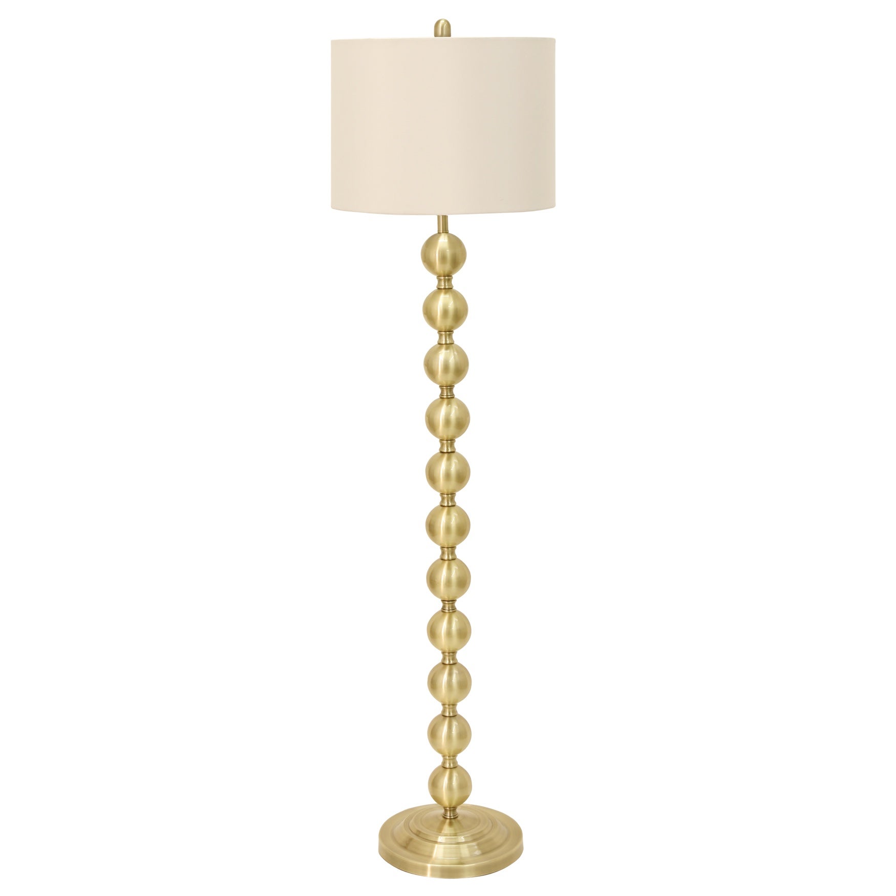 Stacked Ball Brushed Brass Floor Lamp 59", Brushed Brass Catherines