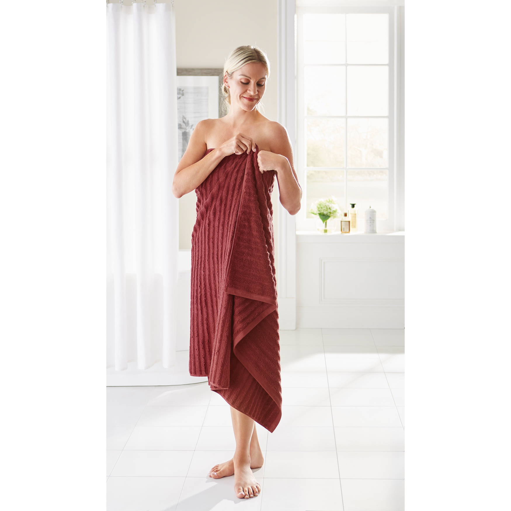 35&quot; x 70&quot; Oversized Bath Sheet - Ribbed Towel Collection, 