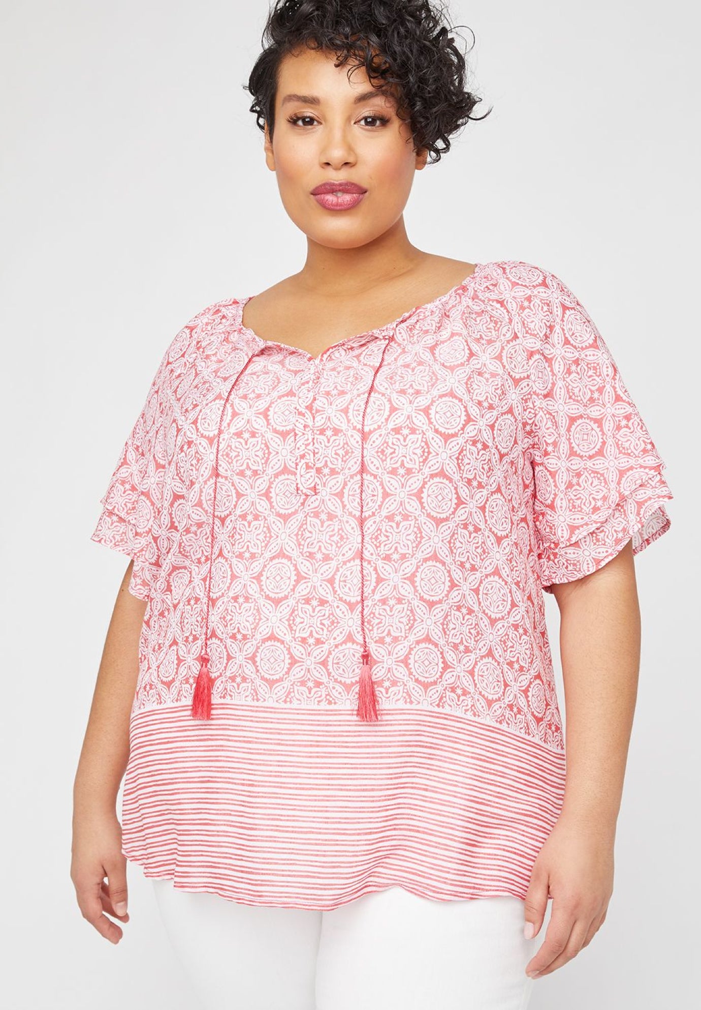 striped peasant top