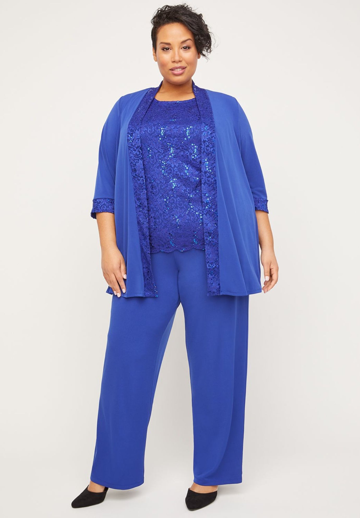 Catherines Women's Plus Size 3-Piece Lace Gala Pant Suit