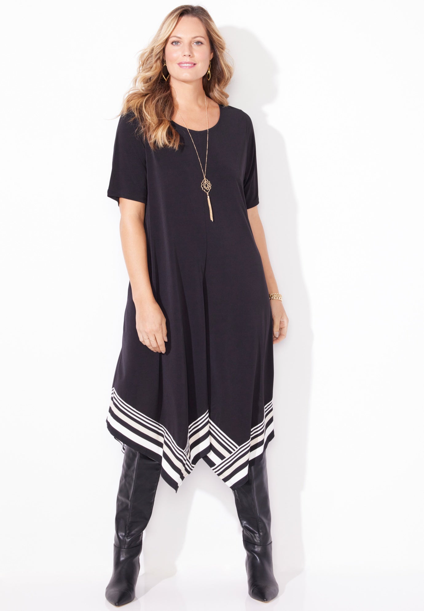 a line dress with pockets