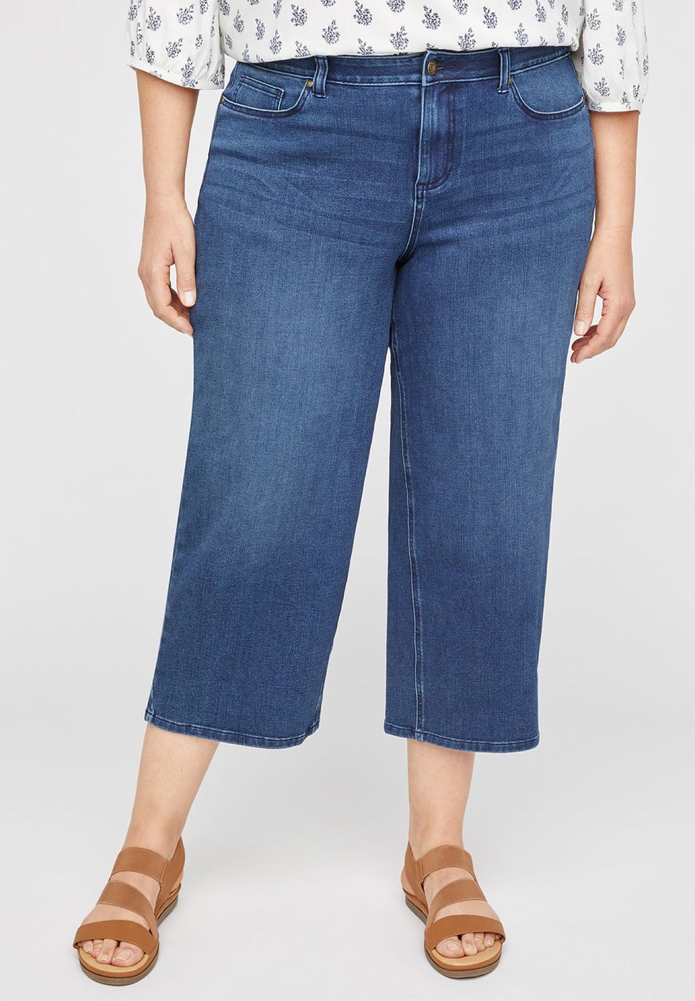 Wide Leg Jean Capri Catherine's