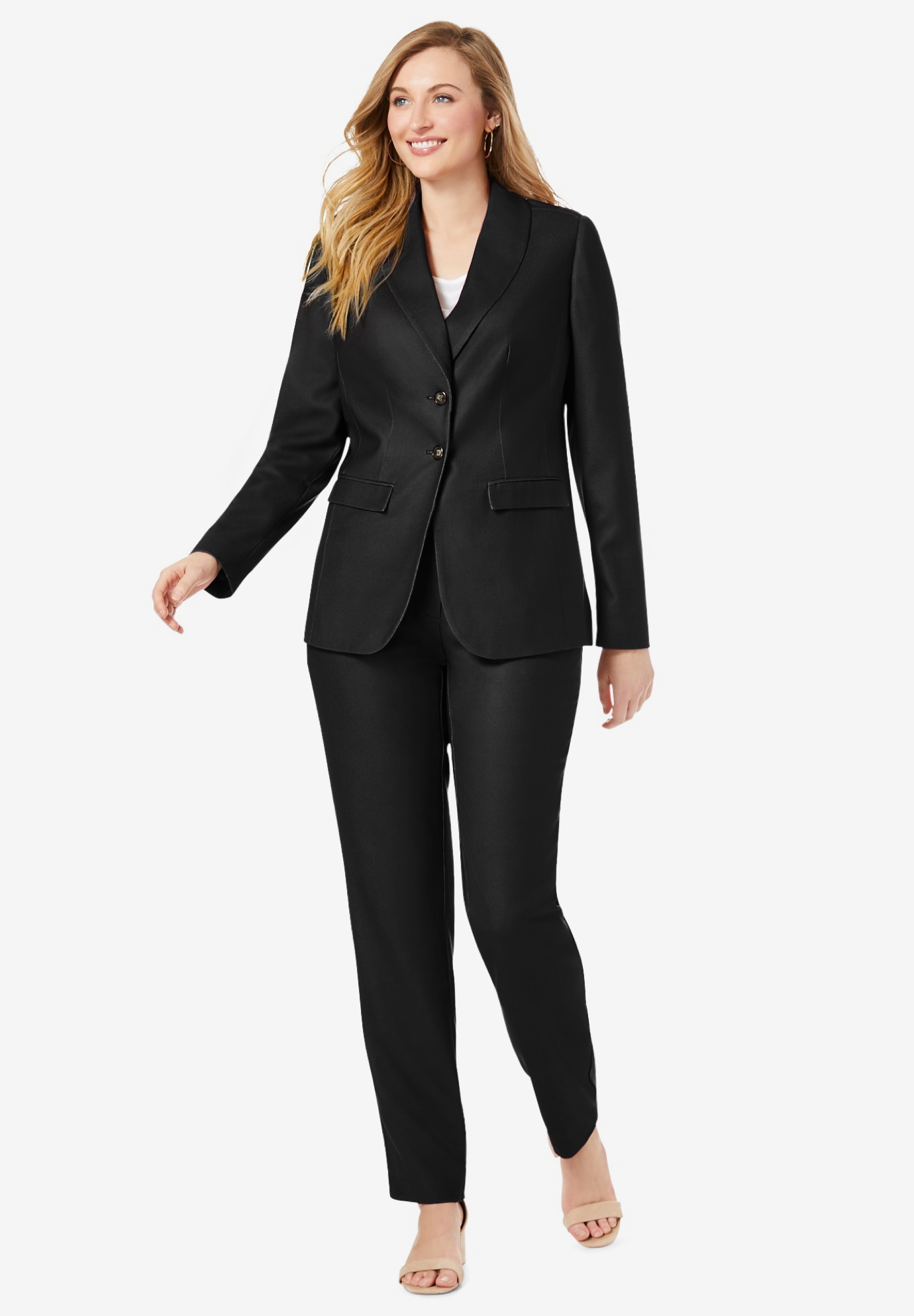 Single Breasted Pant Suit | Catherines