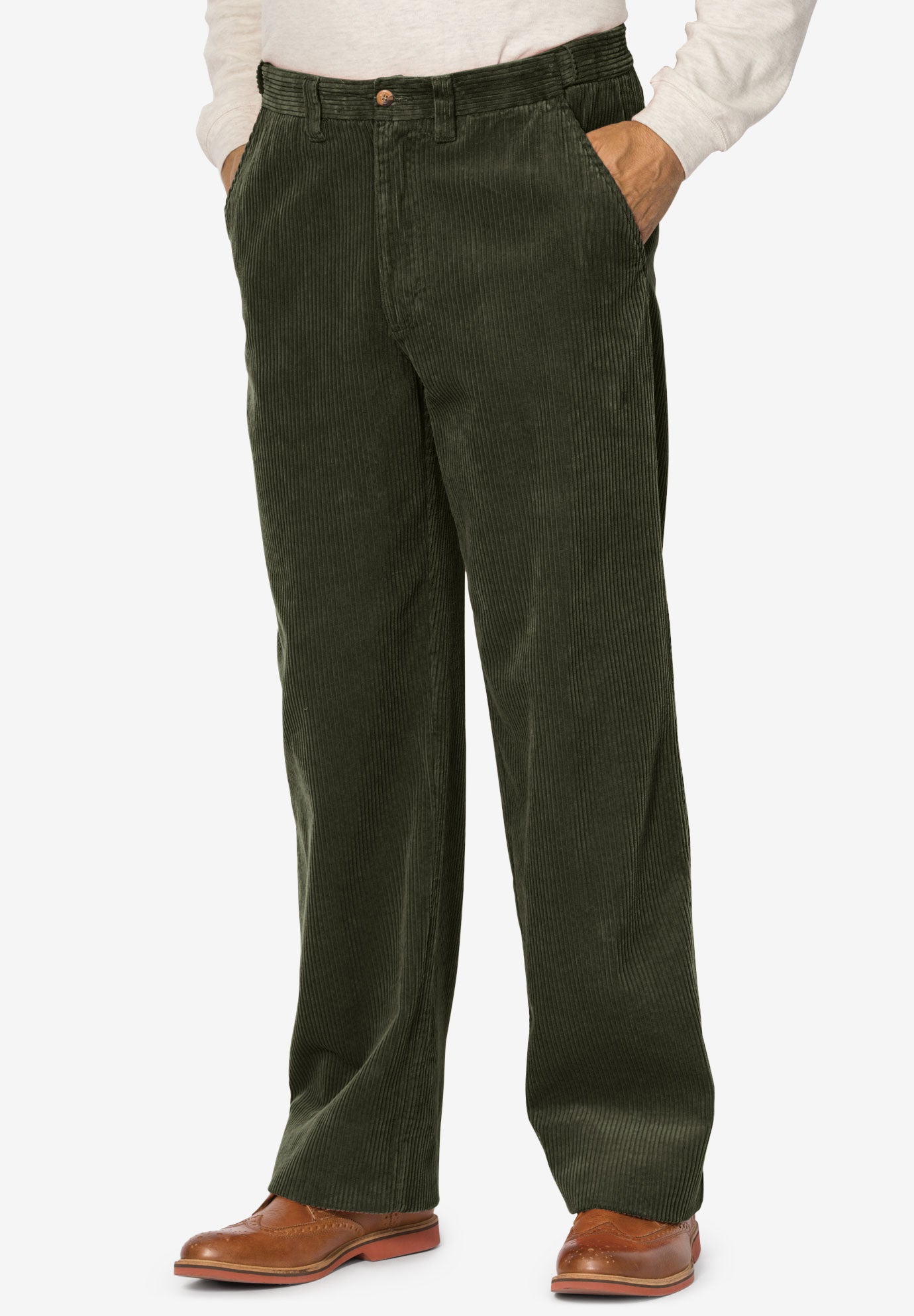 SixWale Corduroy Plain Front Pants Catherines