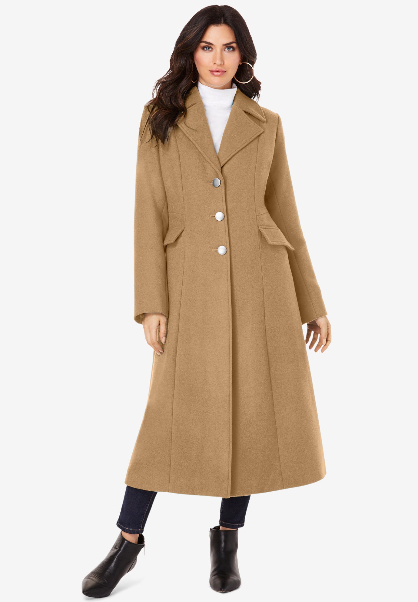 Long wool blend coat clearance