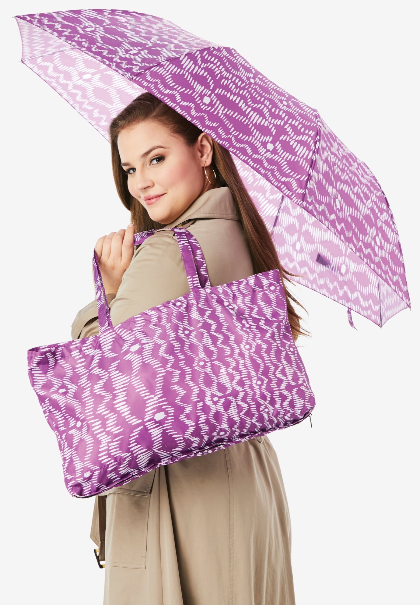 Soft utility tote white poppy top