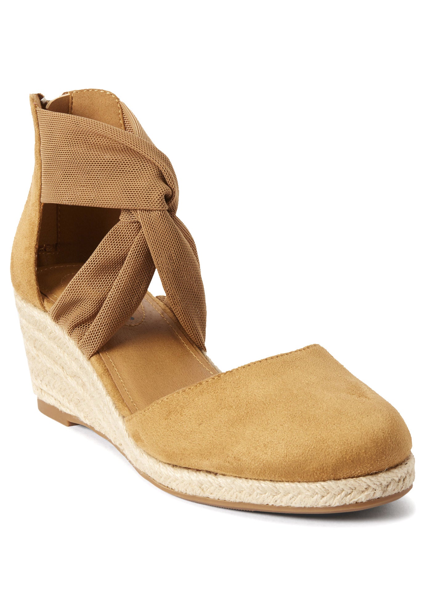 Espadrille Sandals with Suede-Like Upper - Sabine, Tan | Catherines