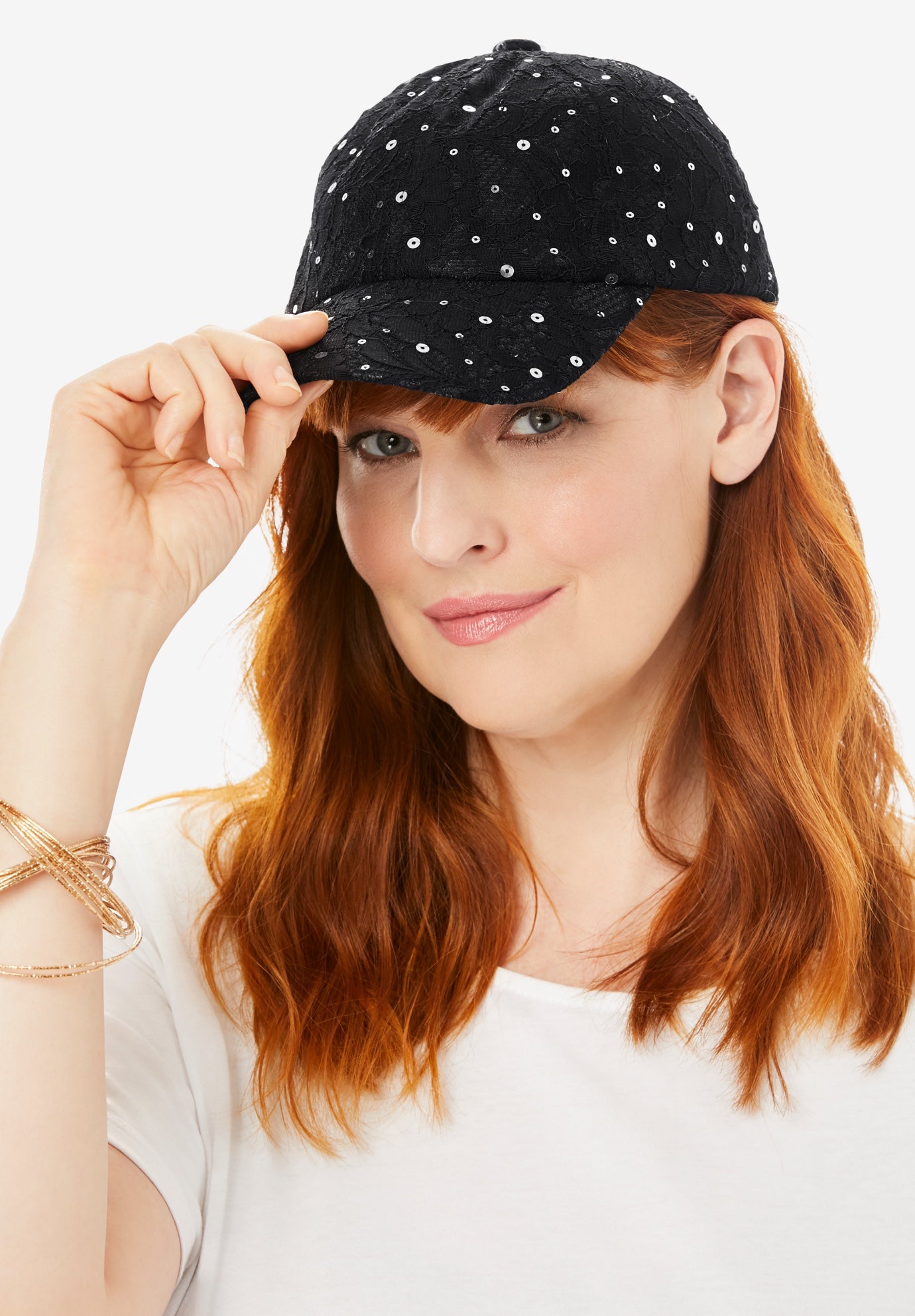Sequin Lace Baseball Cap Catherine's
