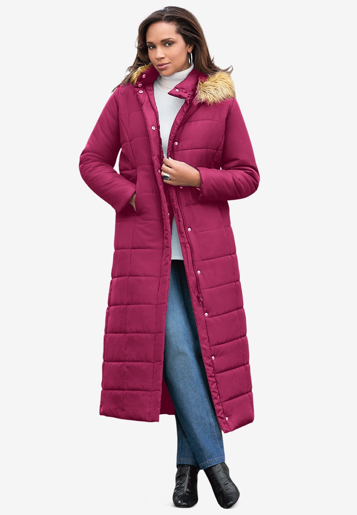 lightweight maxi puffer coat