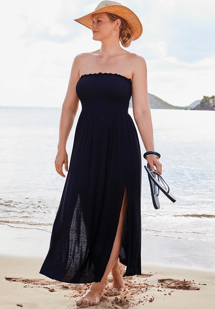 Kelly Strapless Maxi Dress Swimsuit Cover Up Catherines