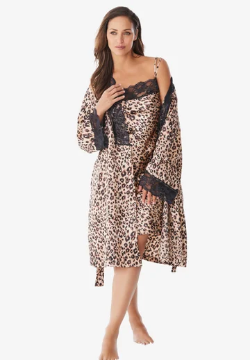 The Luxe Satin Short Peignoir Set
