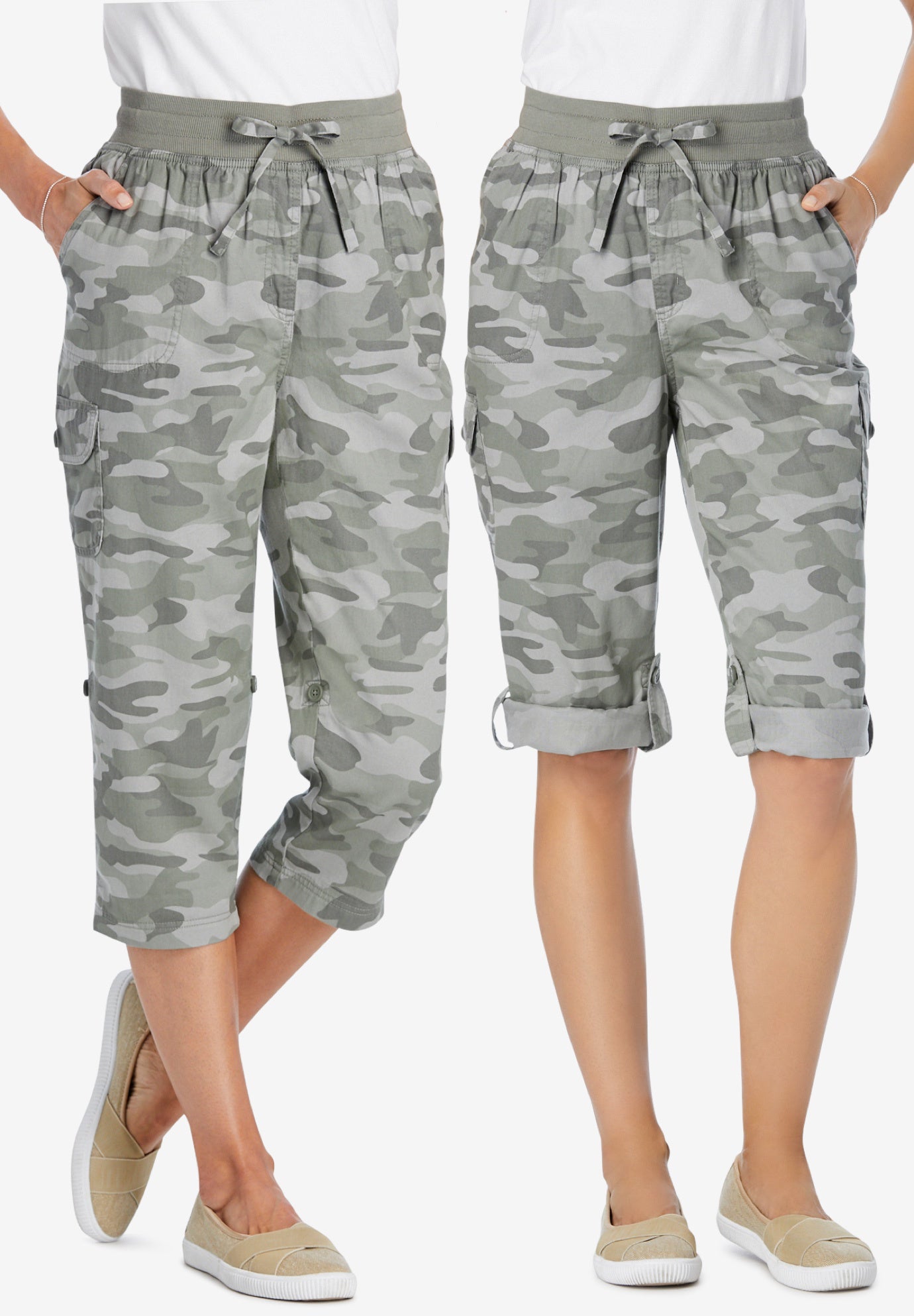 Convertible Length Cargo Capri Pant Catherines