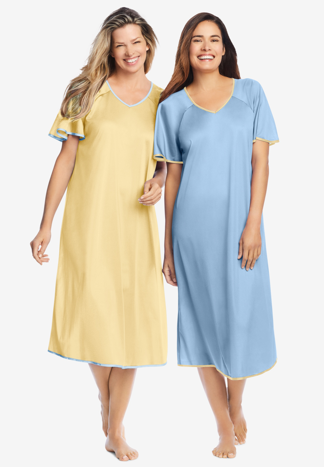 2-Pack Short Silky Gown , 