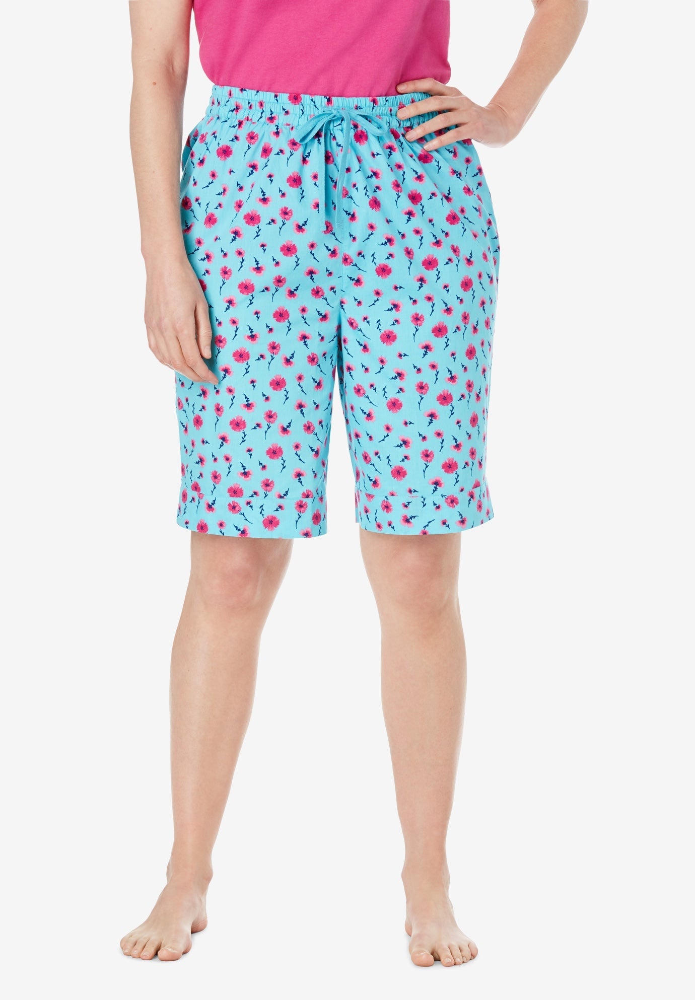 Cotton Poplin Pajama Shorts Catherines