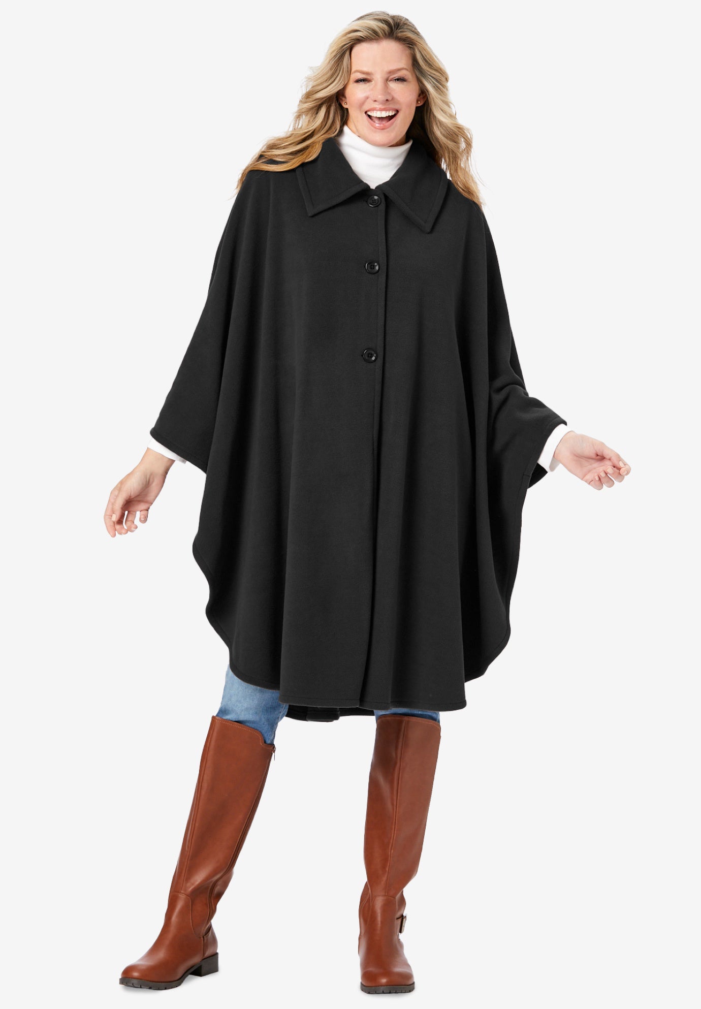 ButtonFront Fleece Cape Catherines