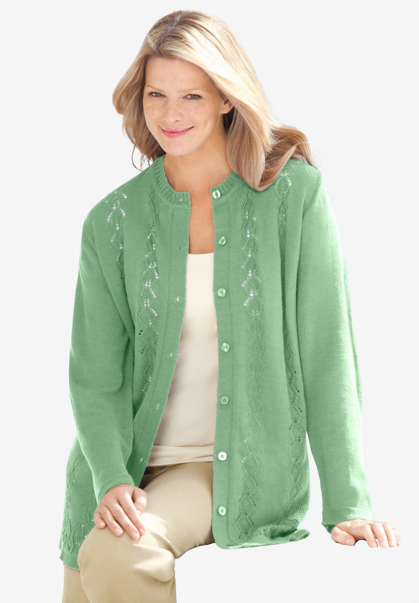 what is a pointelle cardigan