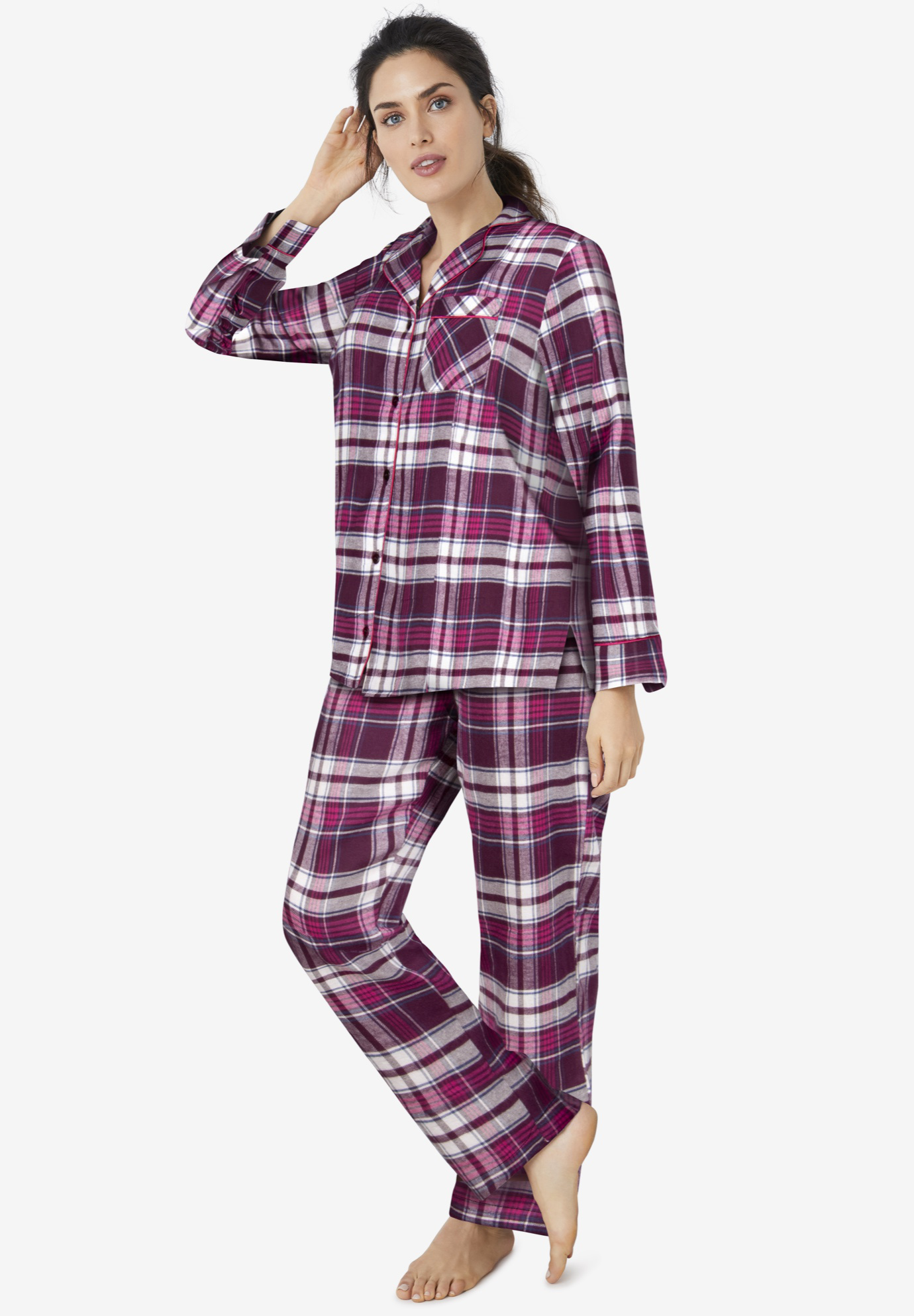 Plaid Flannel Pajama Set, 
