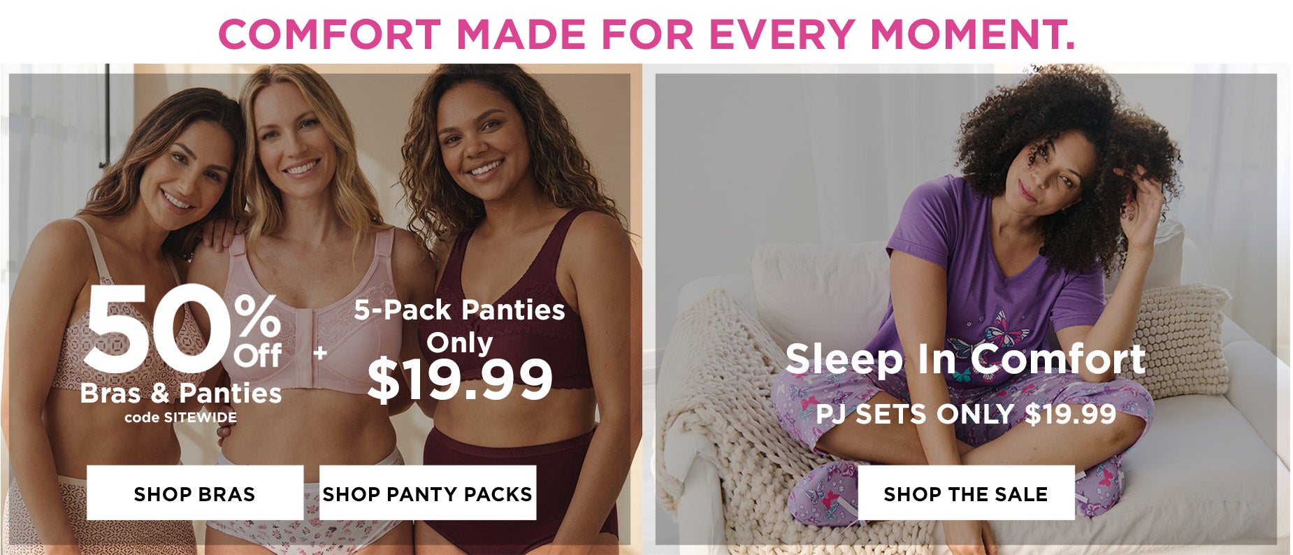 SHOP THE INTIMATES AND SLEEP ESSENTIALS SALE