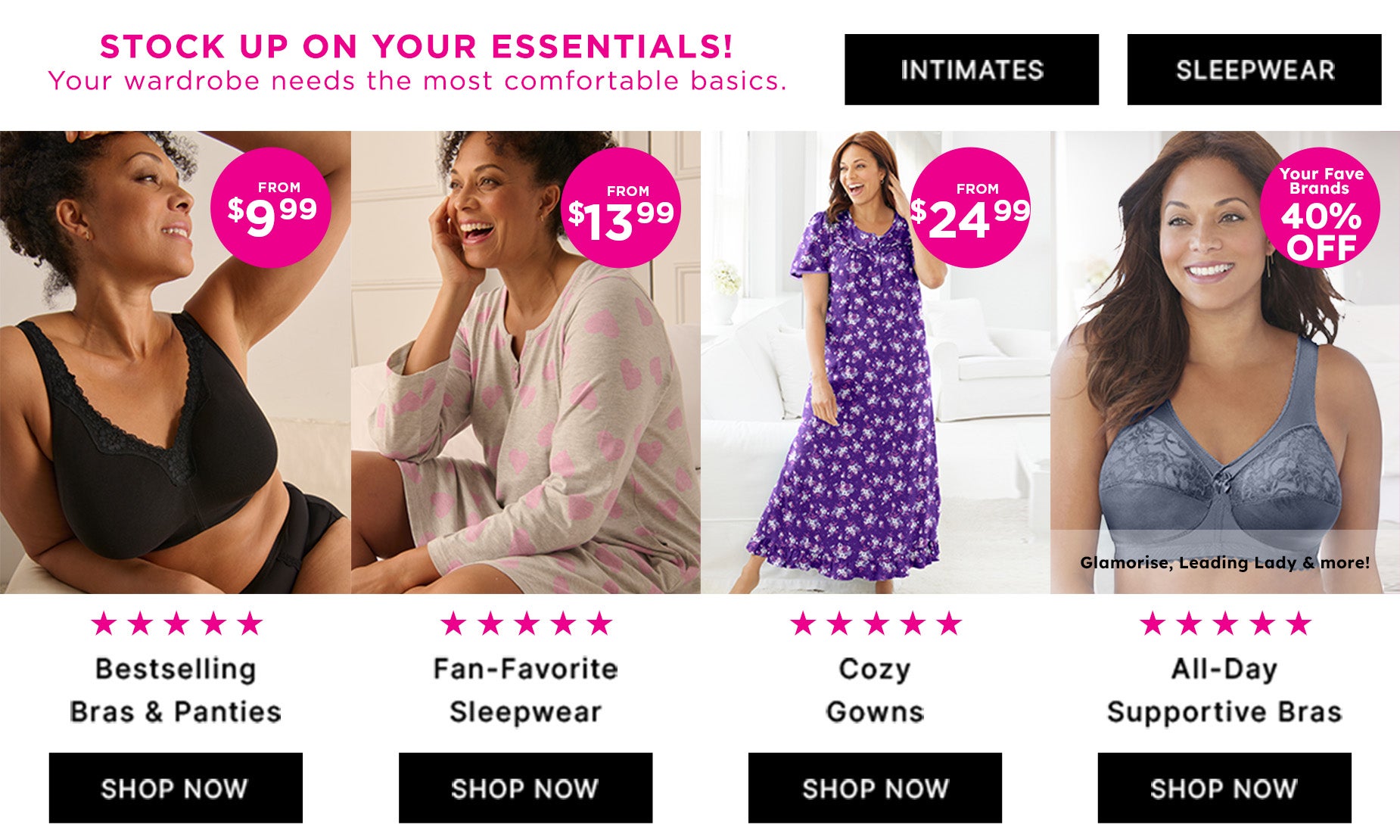 STOCK UP ON YOUR SLEEP AND INTIMATE ESSENTIALS