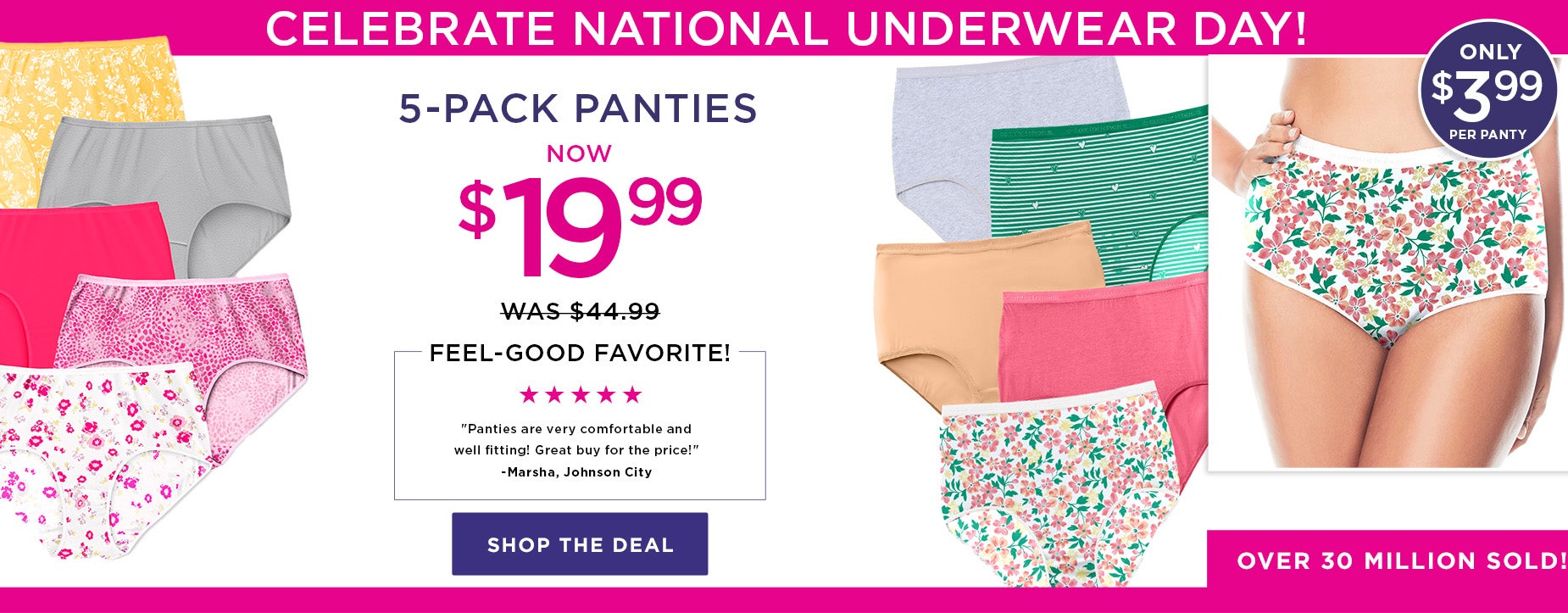 5 pack panties now $19.99