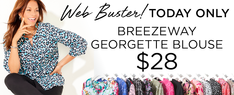 WEB BUSTER $28 BREEZEWAY GEORGETTE BLOUSE