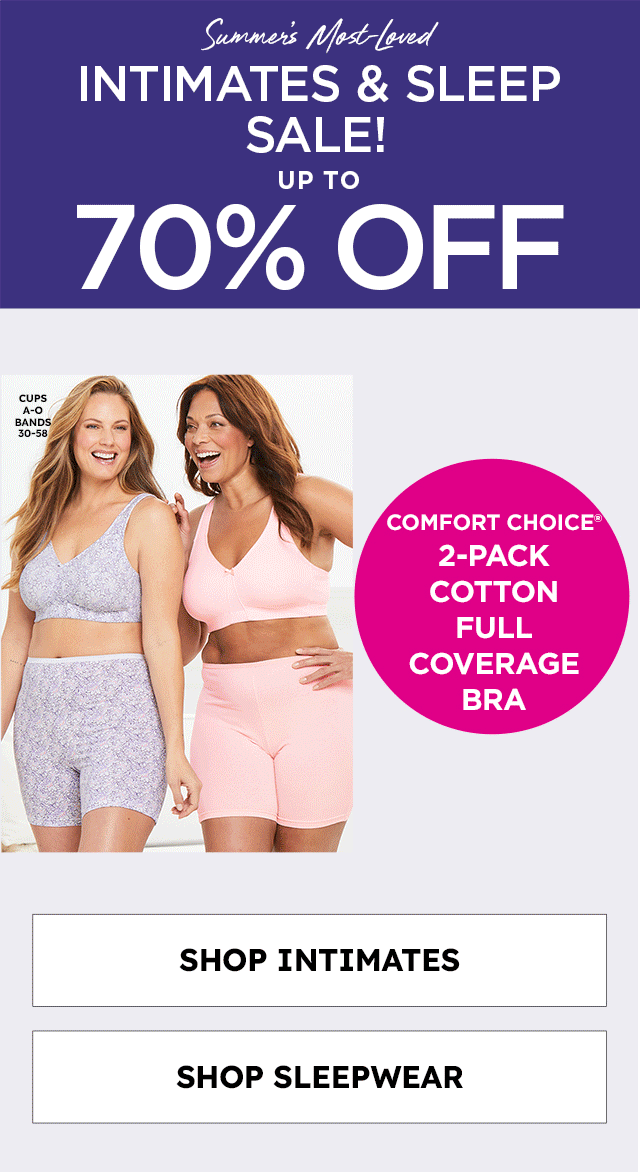 UP TO 70% OFF INTIMATES AND SLEEPWEAR