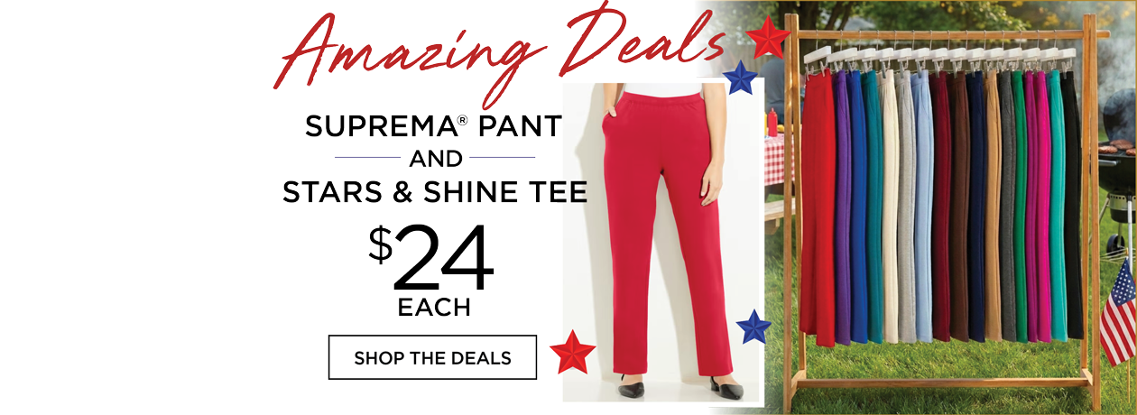 AMAZING DEALS SUPREMA® PANT & SUPREMA® STARS AND SHINE TEE NOW ONLY $24 EACH
