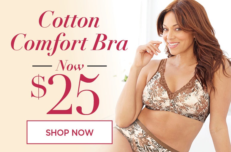 COTTON COMFORT WIRELESS BRA NOW $25