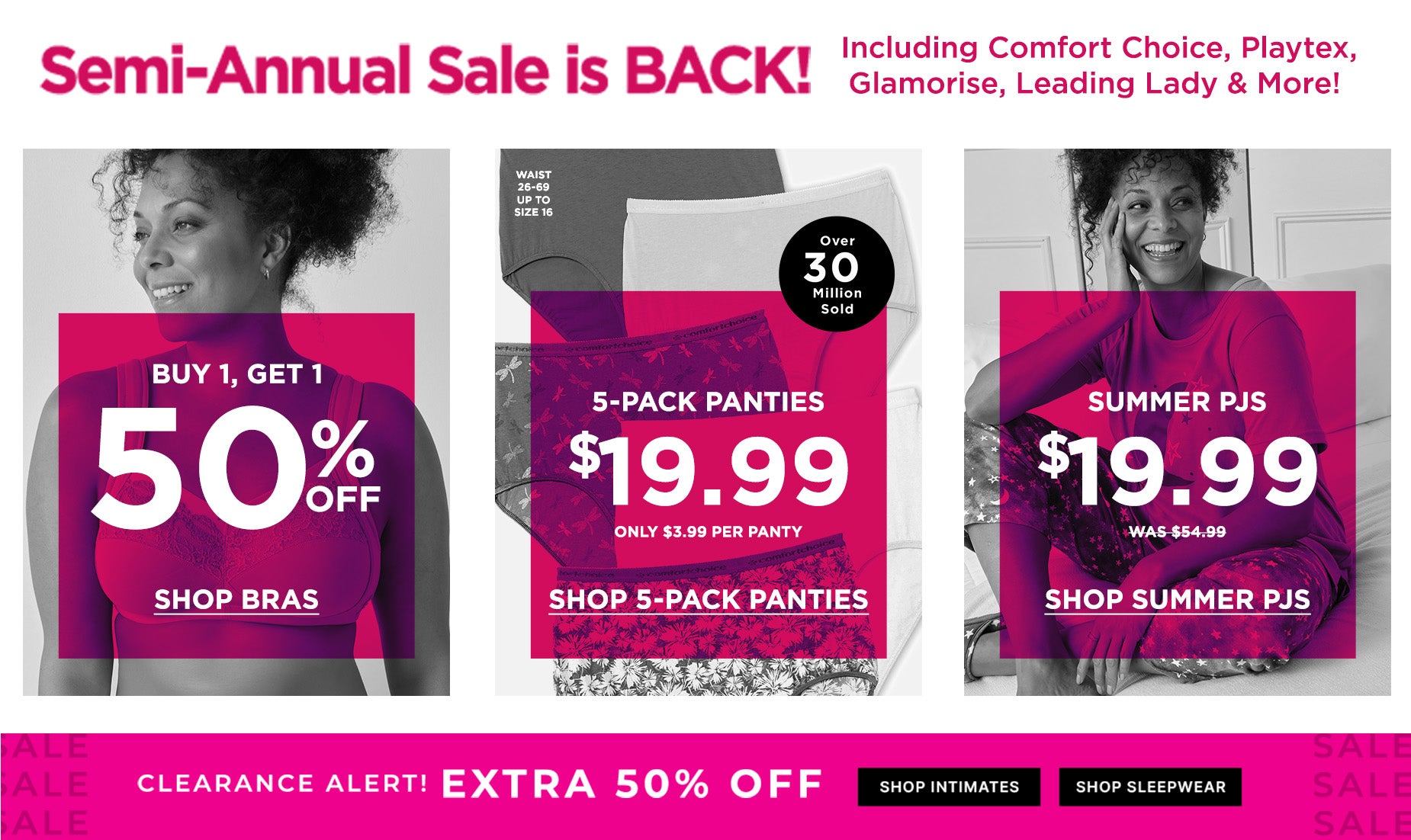 THE SEMI-ANNUAL SALE IS BACK ON SLEEPWEAR AND INTIMATES