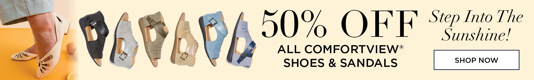 50% OFF ALL COMFORTVIEW SHOES & SANDALS