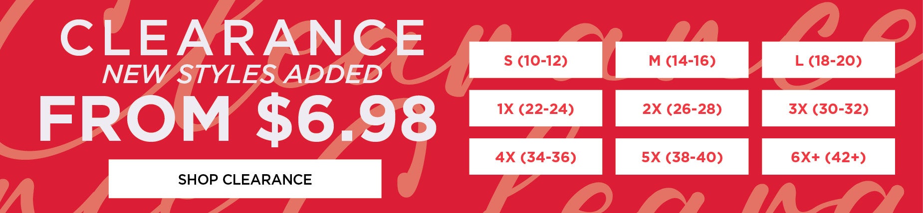 EXTRA 50% OFF CLEARANCE