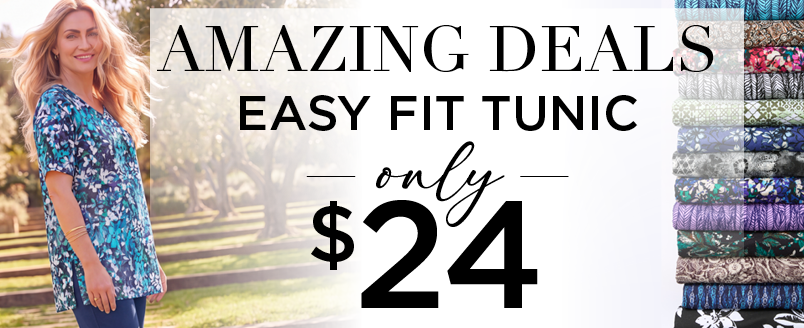 AMAZING DEALS $24 EASY FIT TUNIC