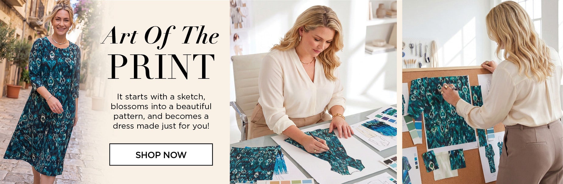 ART OF THE PRINT: It starts with a sketch, blossoms into a beautiful pattern, and becomes a dress made just for you! 