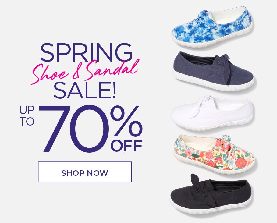 SPRING SHOE AND SANDAL SALE! UP TO 70% OFF PLUS FREESHIPPING ON DRESS AND SANDAL ORDERS OF $69.99+ WITH CODE: DRESSFREE