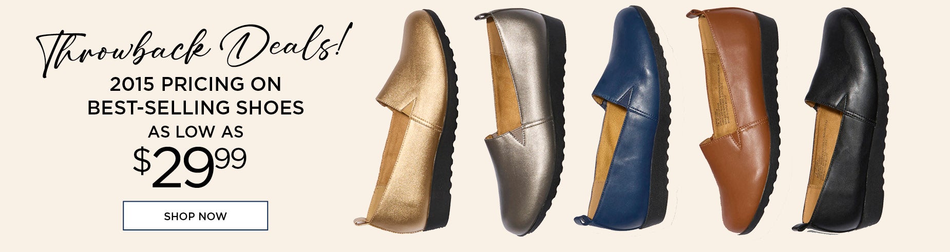Throwback Deals! 2015 Pricing on Best-Selling Shoes now as low was $29.99