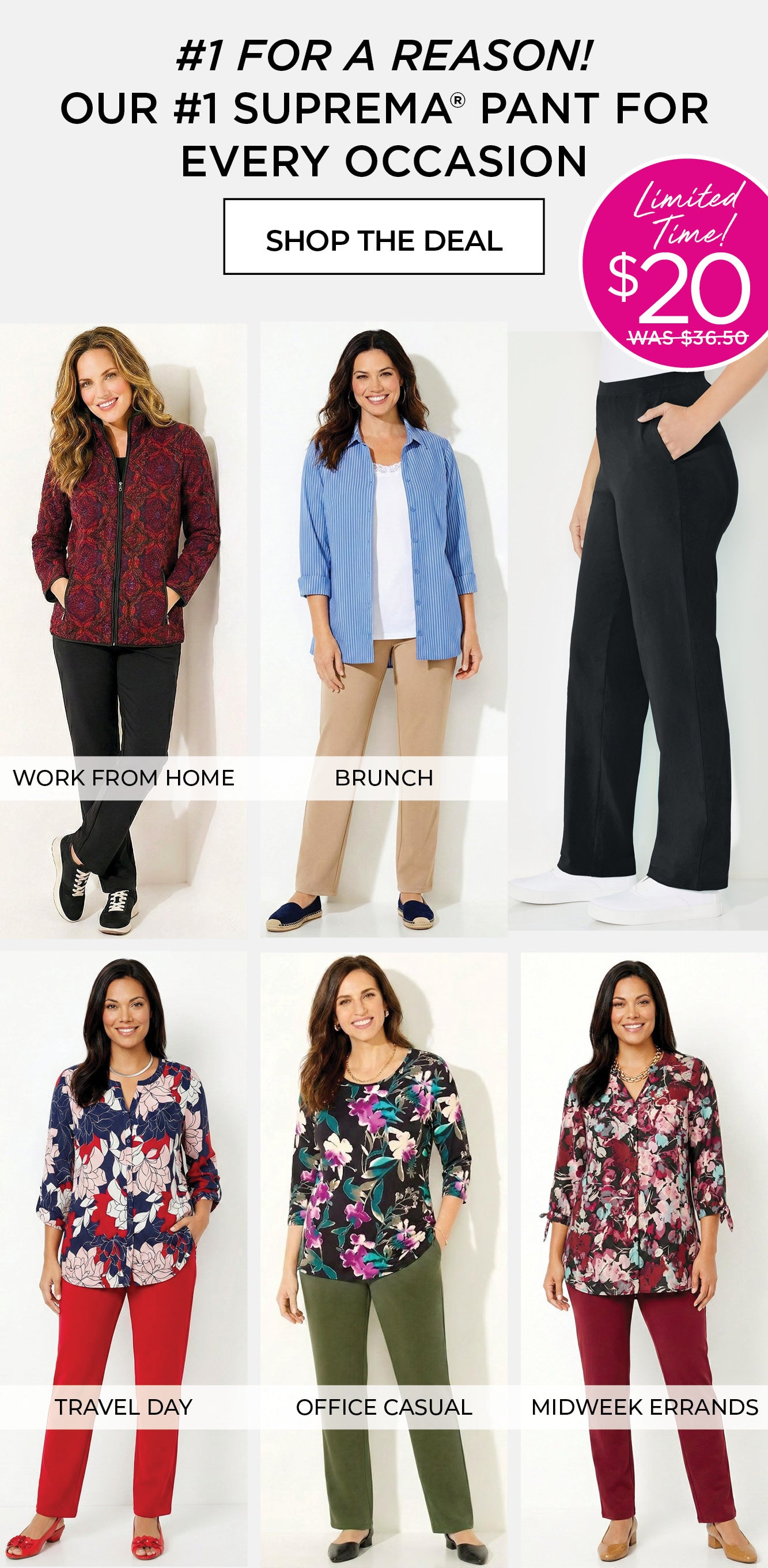 Animation of bulletpoints: Deep Pockets... Holds color, keeps it's shape, wash after wash... Flattering straight leg.